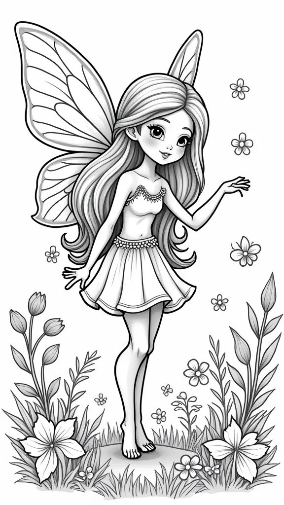 printable cute fairy coloring pages